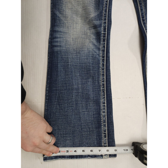 MISS ME Mid Rise Boot Jeans Women's Size 29x30 USA Flag embellished Pockets NWT - Picture 7 of 12